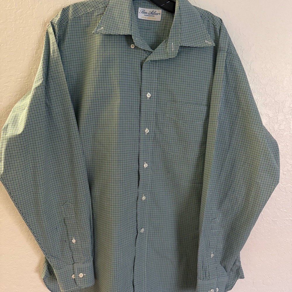 Silver Jeans Men's Blue Checkered Shirt